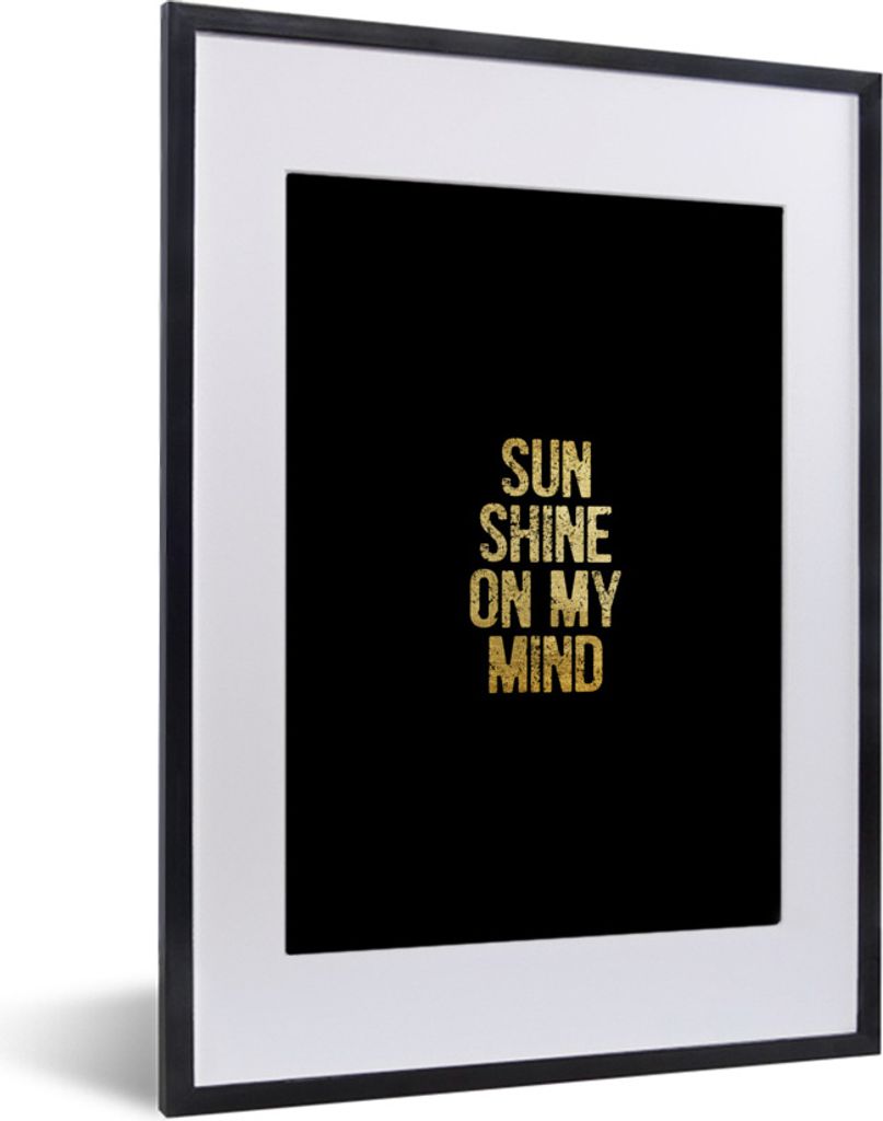 MuchoWow® Gerahmtes Poster Zitate - Sonne - Gold - Schwarz Produktbild 