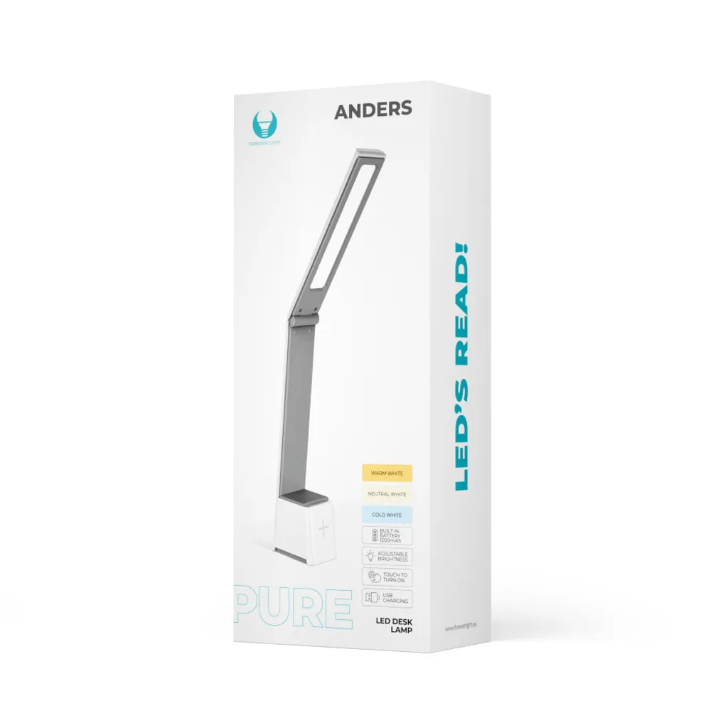 Forever Light Lampe de bureau pliable 5W LED avec intensité variable