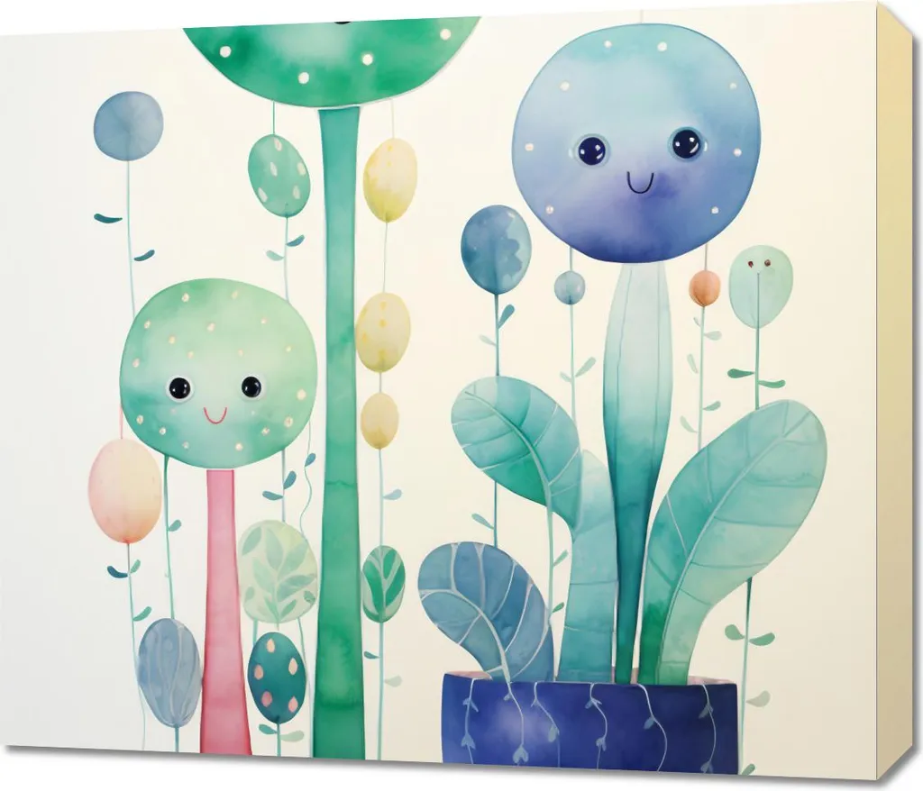 Quadro 70x60 cm Galassie Sorridenti - Stampa su Tela Moderna per Cameretta - 1