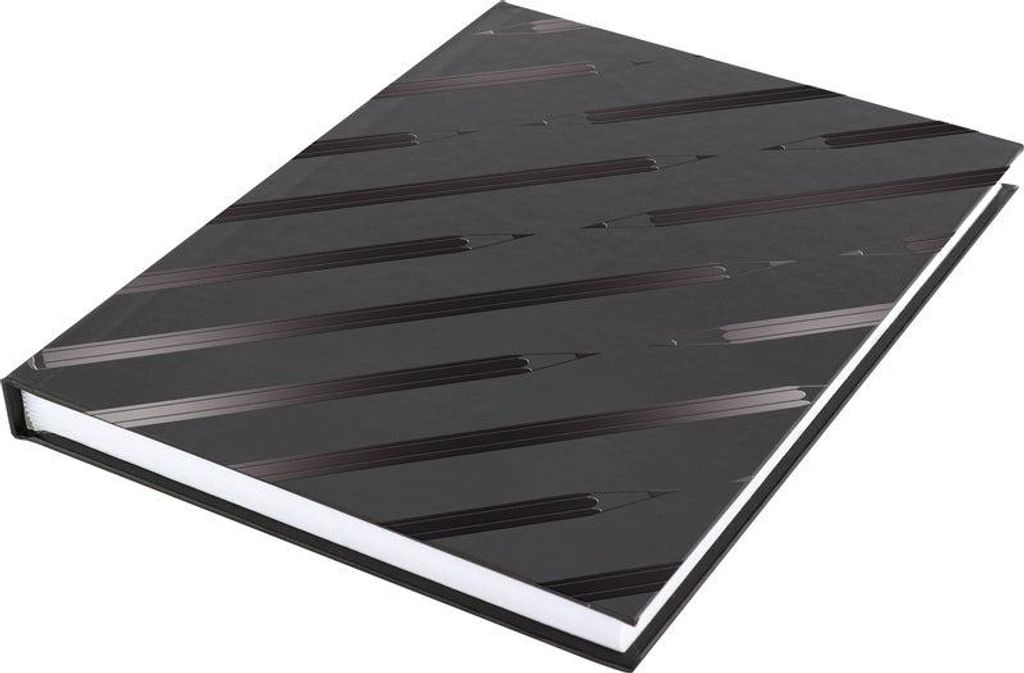 Kangaro K-5585 Dummy-Buch, A5, blanko, Hardcover, 80 Seiten, 140 g/m², schwarzes Design