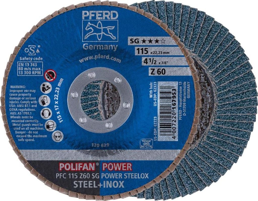 PFERD TOOLS PFERD Fächerschleifscheibe Z 80SGP POWER 115mm K80