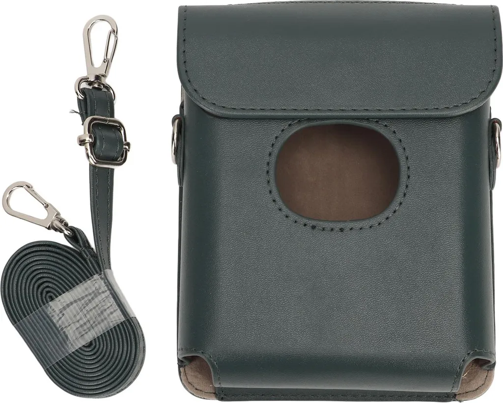 Custodia Verde Fuji Instax Square Link - Protezione Vintage con Tracolla
