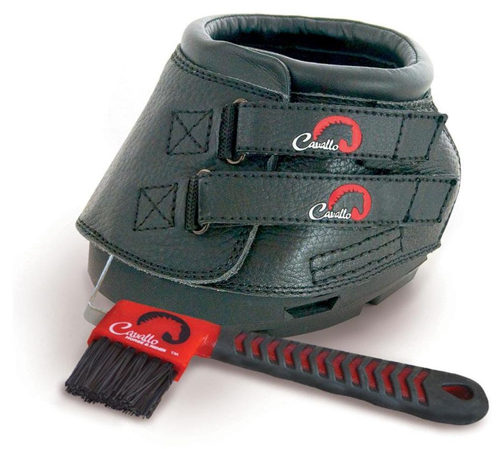 Cavallo Simple Slim Hufschuh mit Klettverschluss und Hufkratzer (2 Stück/Packung) TL7187 (4) (Schwarz)
