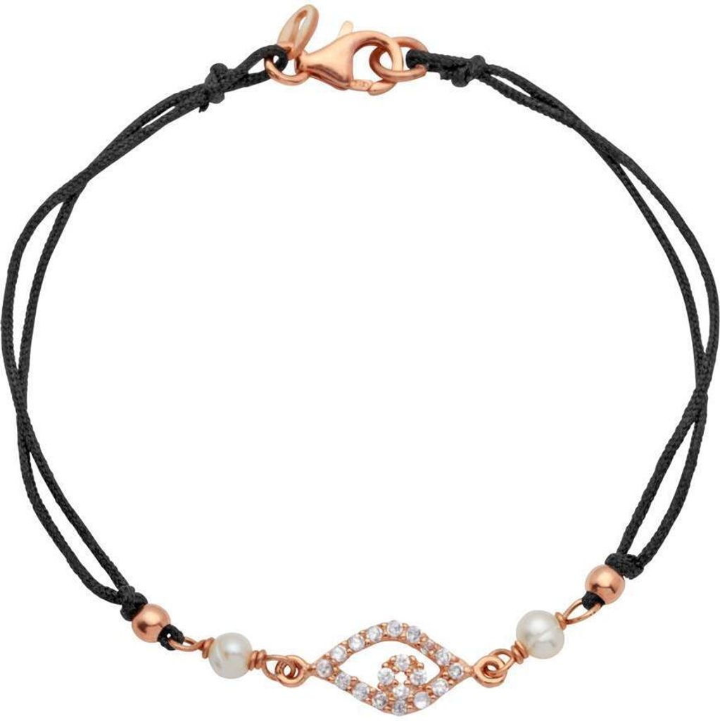 Unique Textilarmband Silber rosé vergoldet Zirkonia TXB0073