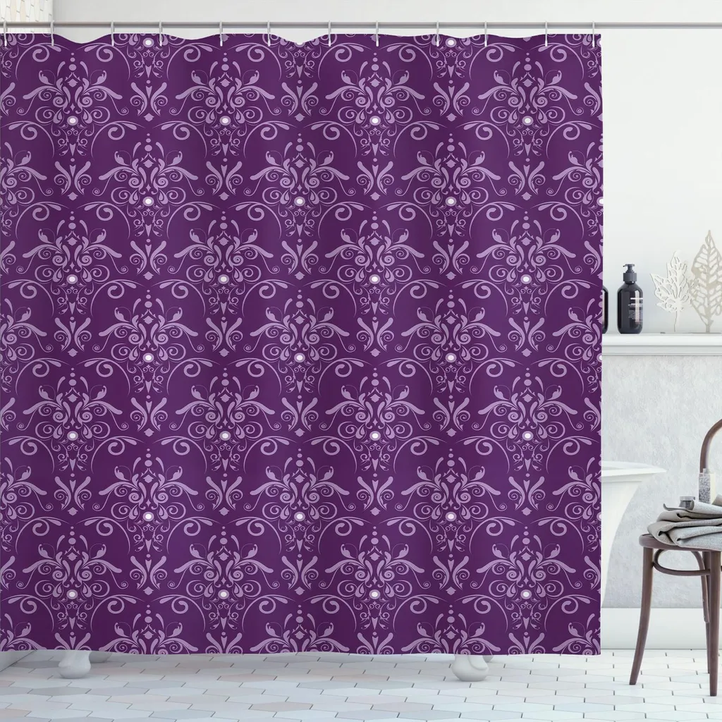 Tenda Doccia Viola Melanzana ABAKUHAUS - Stile Damascato Instagrammabile
