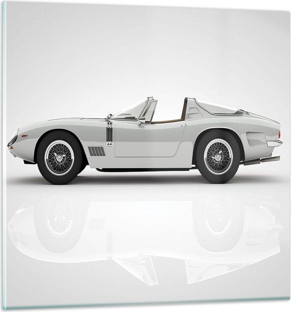 Bilder auf glas - Einteilig - Sportlich Auto Vintage - 70x70cm - Glasbilder - Wandbilder - Bilder - zum Aufhängen bereit - Wanddekoration aus Glas...