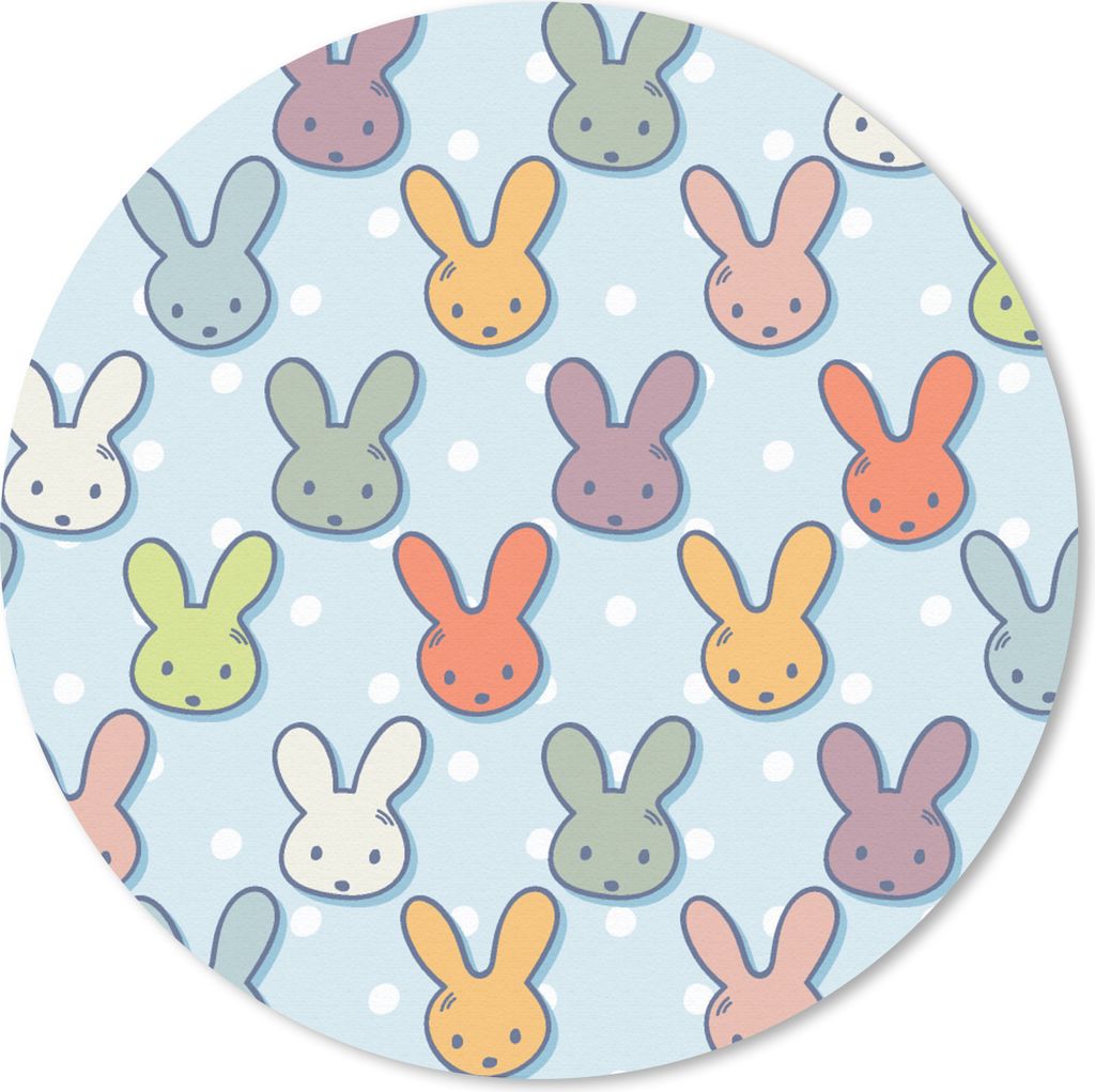 MuchoWow Mauspad Mousepad Kaninchen - Punkte - Pastell - Blau - Muster 40x40 cm - Mousepads - Maus Mat - Pad - Mausunterlage - Schreibtisch Acces...