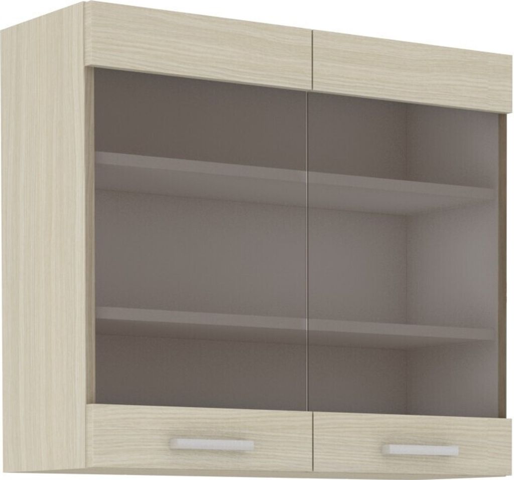 Oberer Glasschrank LAILI – Breite 80 cm, Ferrara-Eiche