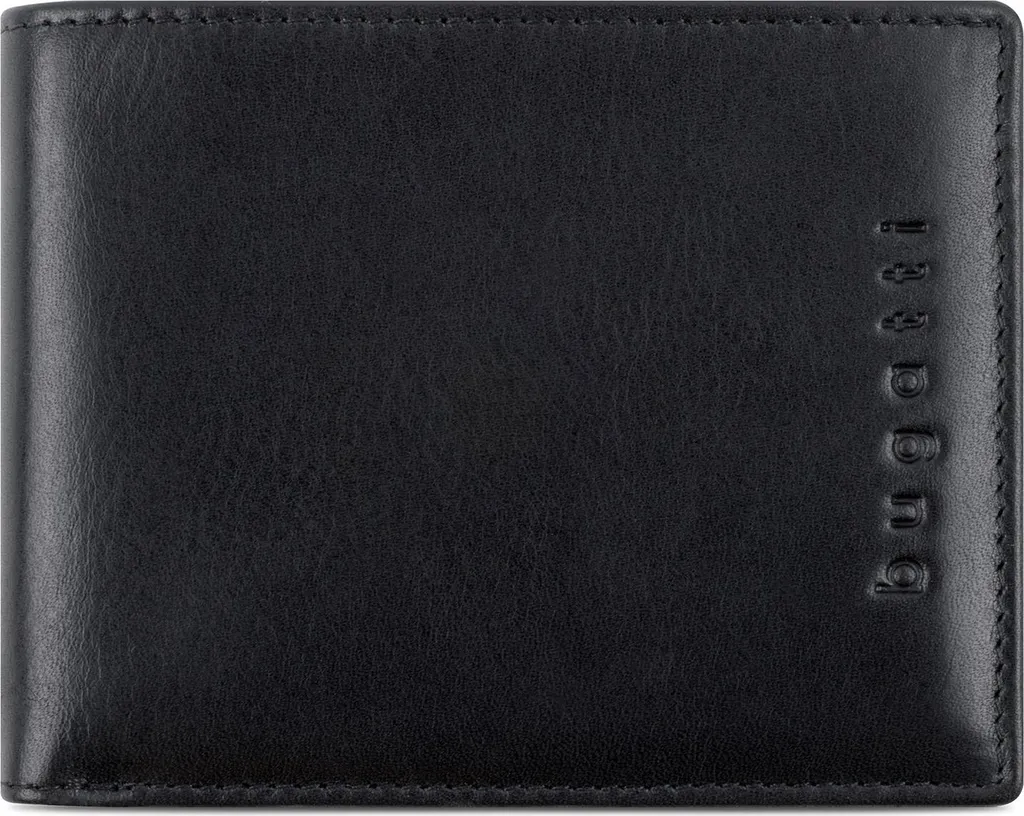 Bugatti Romano Porte-monnaie RFID Wallet 4CC Black Noir en Cuir Chic