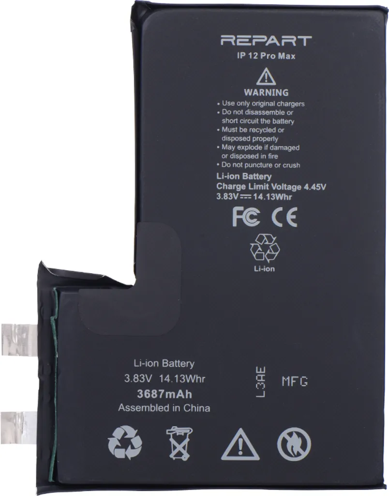 Batterie iPhone 12 Pro Max TRADEBIT Li-Ion 3687 mAh sans câble BMS