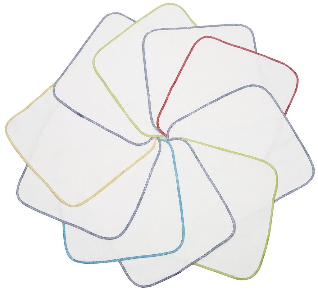 10er Set Waschlappen, Baumwolle, 25x25 cm, weiß mit Produktbild 3