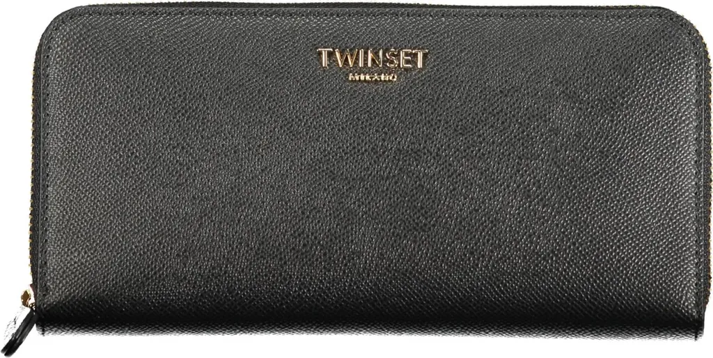 Portefeuille femme noir anti-perte avec zip complet et porte-monnaie sûr