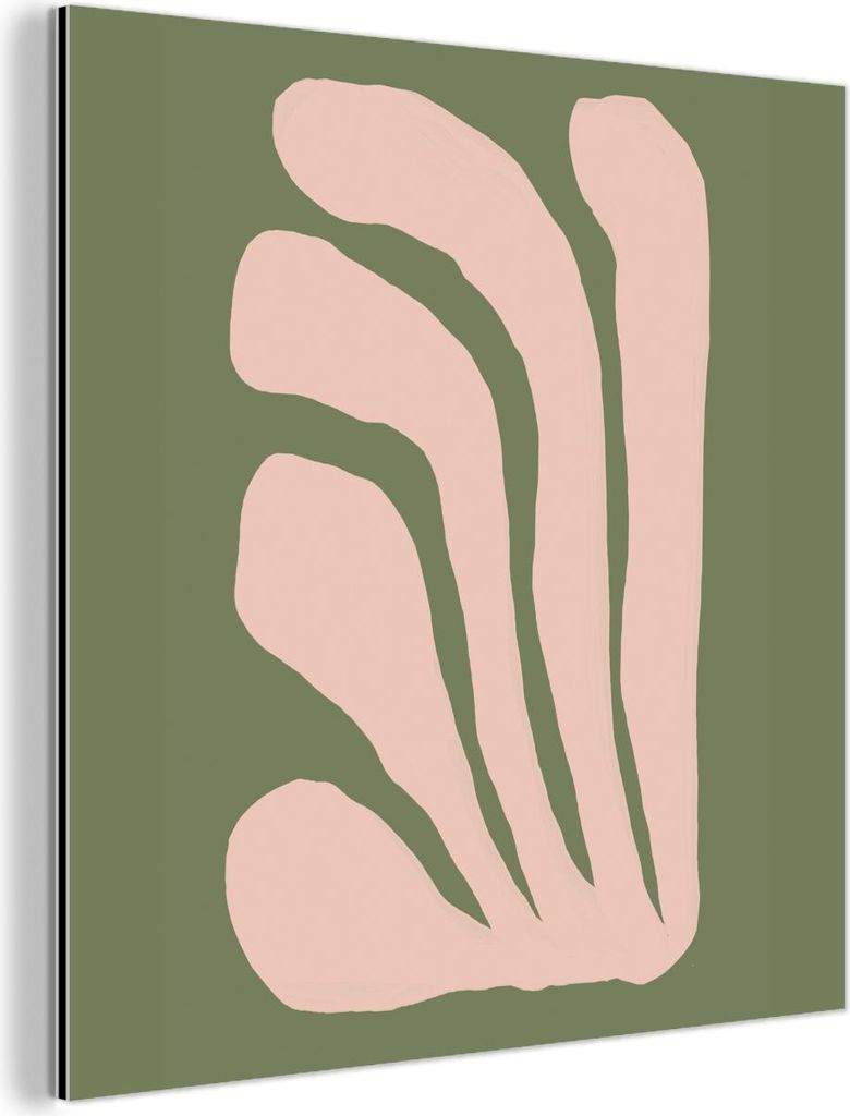 MuchoWow Wanddekoration Metall Metallbild Wandkunst 50x50 cm Abstrakt - Natur - Pastell - Rosa MuchoWow Aluminium Gemälde - Alubild - Industrial