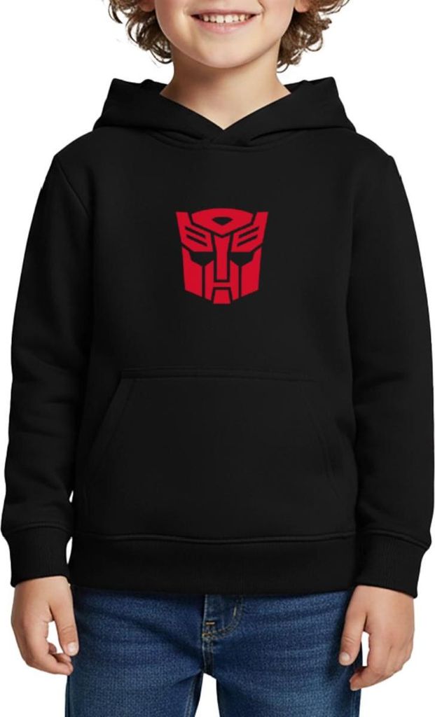 Spreadshirt Transformers Earth Spark Symbol Autobot Logo Kinder Premium Hoodie, 158/164 (12 Jahre), Schwarz