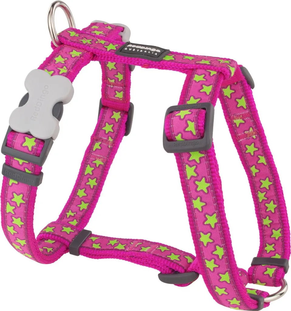 Pettorina Red Dingo STYLE STARS LIME ON HOT PINK 45-66cm per Cani