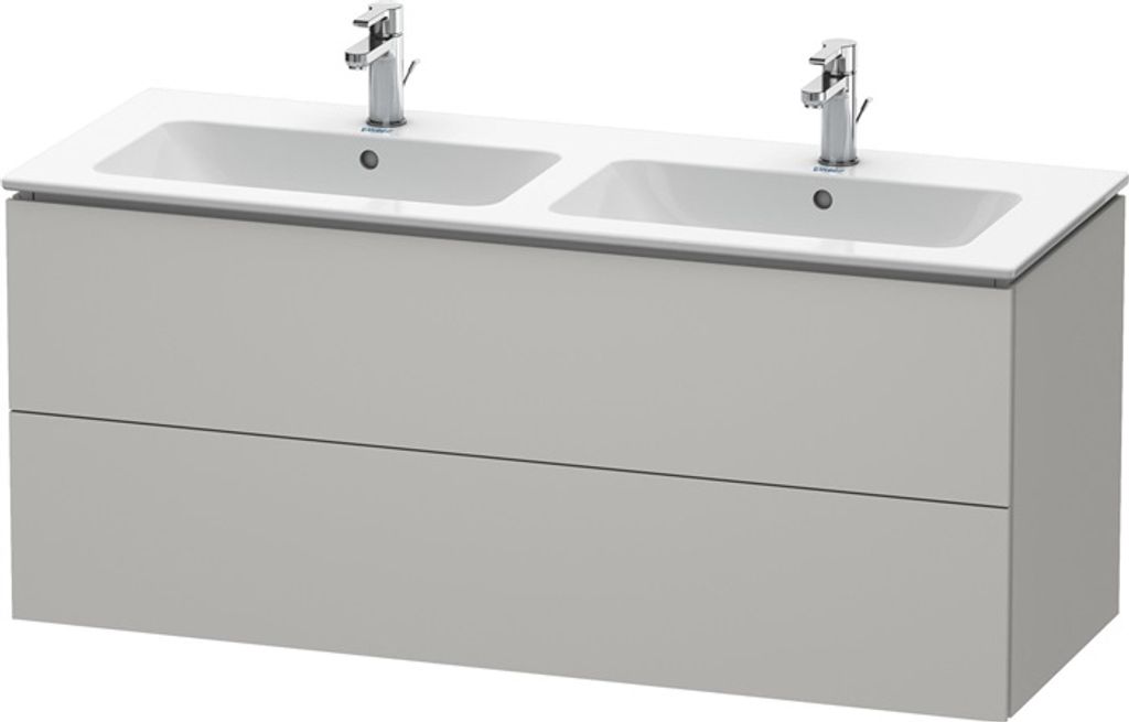 Duravit Waschtischunterschrank L-Cube 129x48,1x55cm, 2 SBK, wandhängend, betongr ma