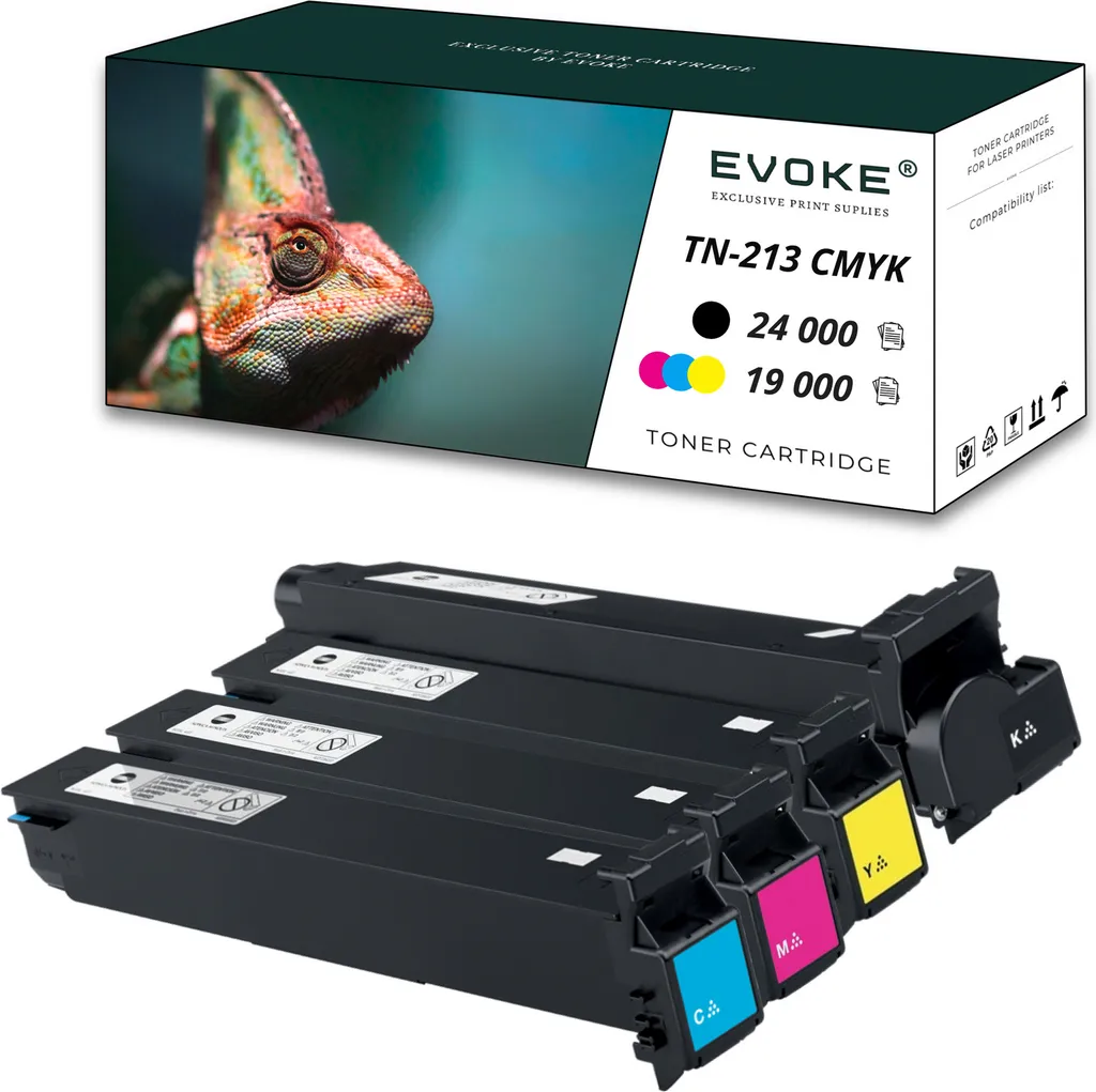 Pack de 4 Cartouches Toner TN213 pour Imprimante Konica Minolta Bizhub