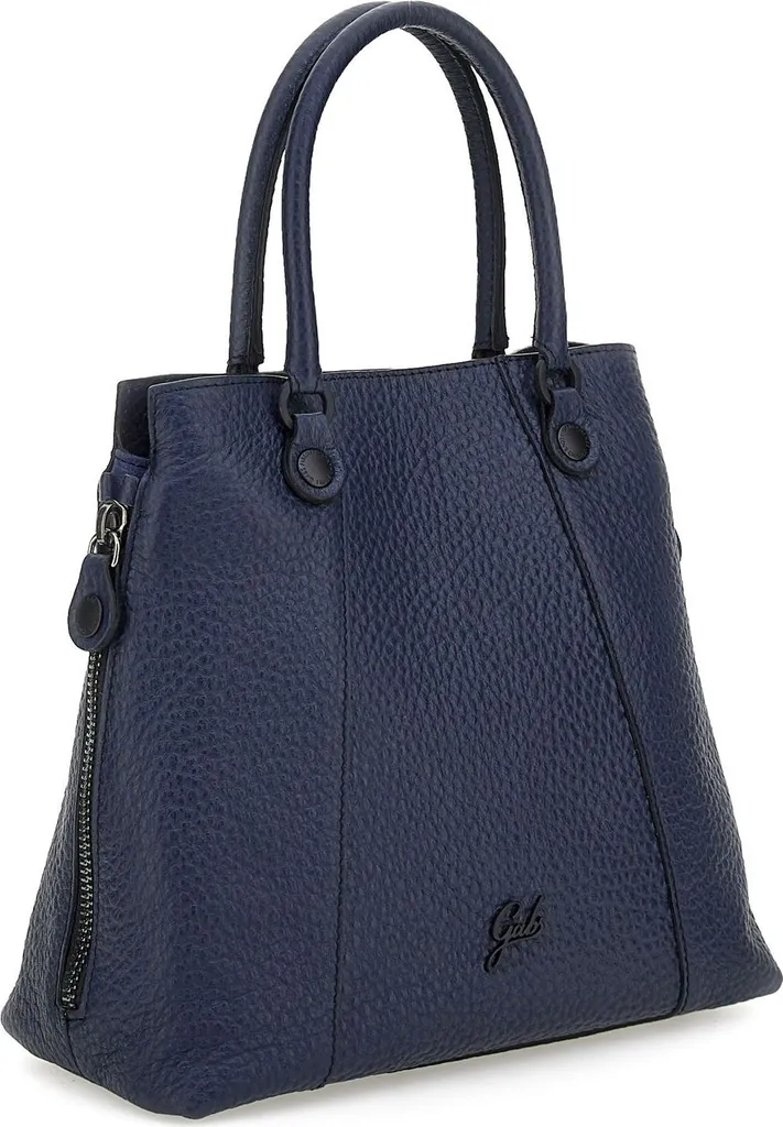 Gabs Ambra Caribu Sac à Épaule en Cuir Crosta Black et Bleu Notte
