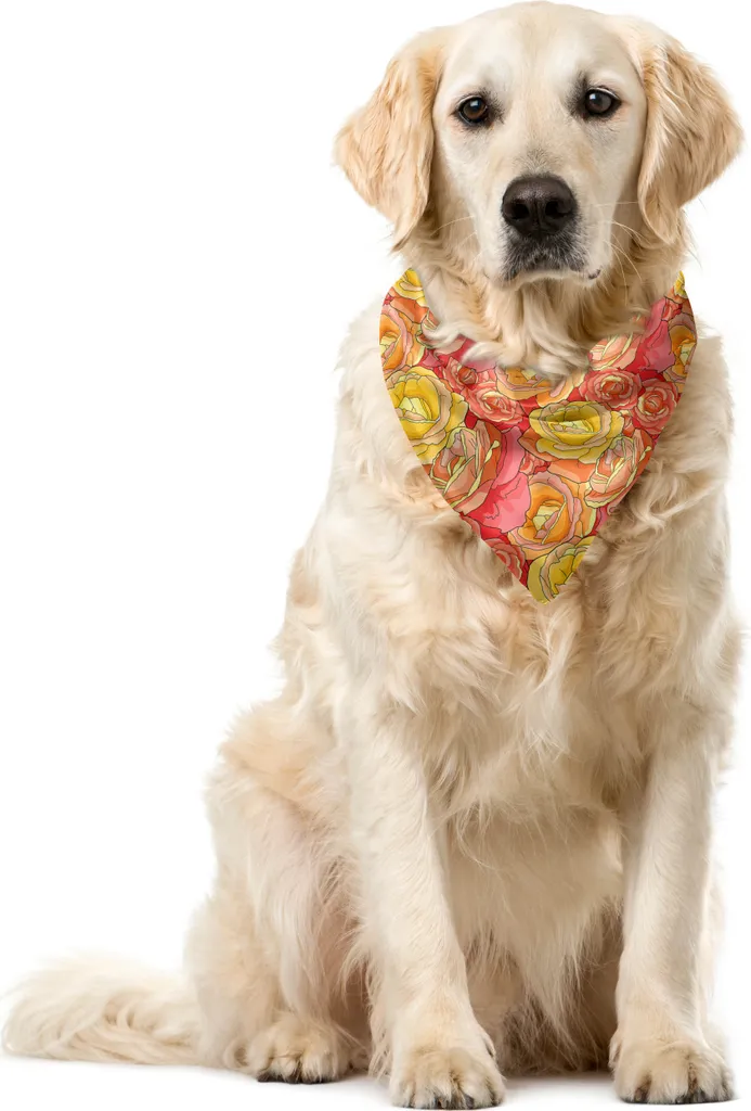 Accessorio Cane Rosa Corallo ABAKUHAUS Bandana Rose 55cm