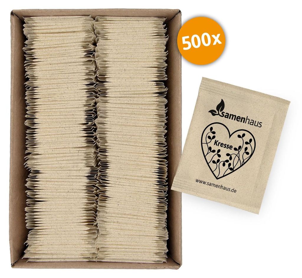 Kresse für Werbezwecke (500 Tütchen) | Kressesamen von Samenhaus