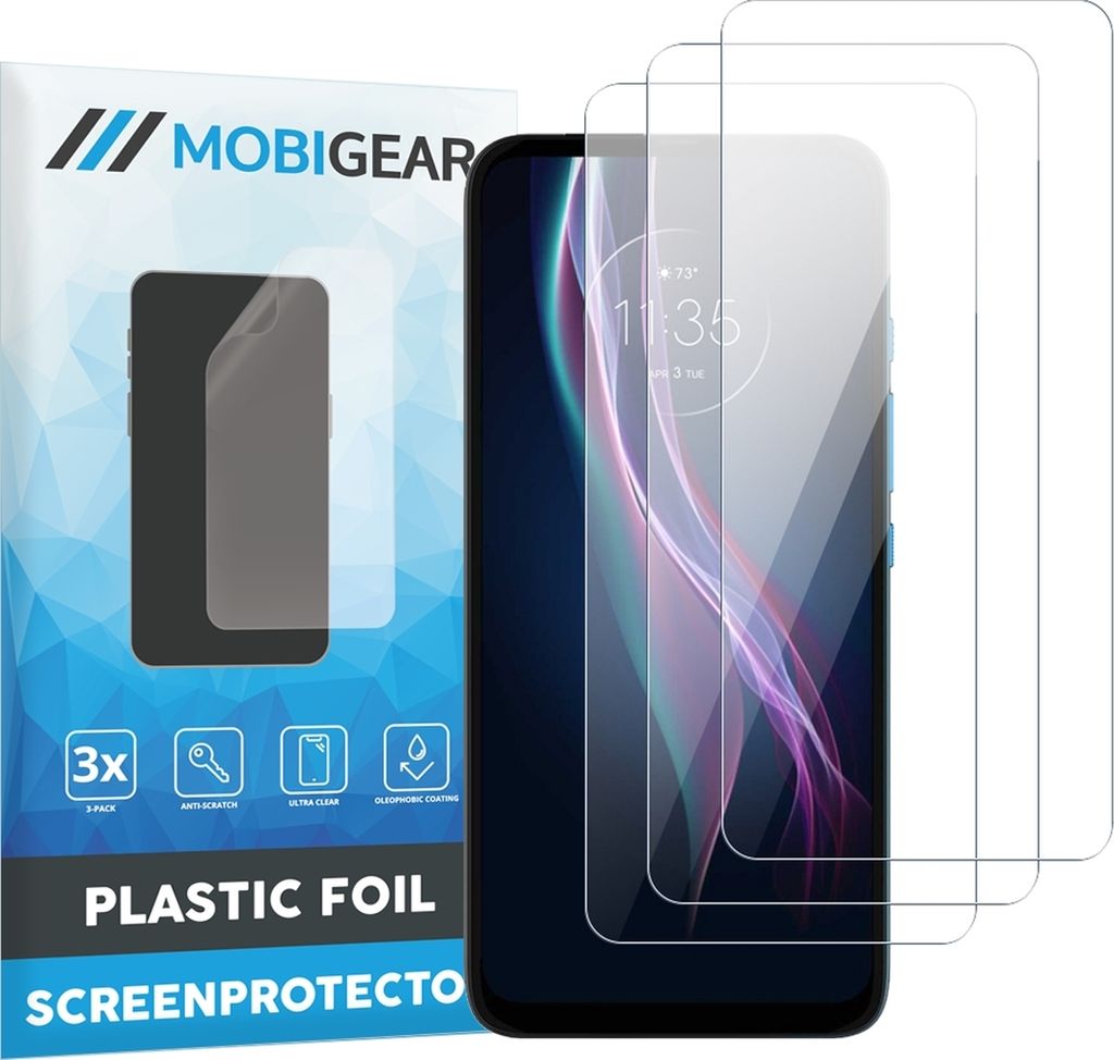 Mobigear Motorola One Fusion Plus Displayschutz Schutzfolie - Hüllenfreundlich (3er Pack)