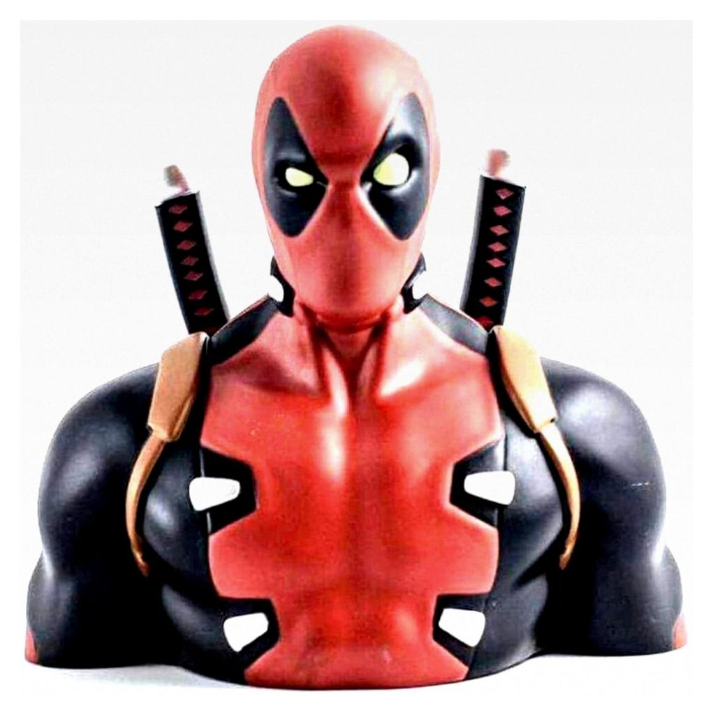 Spardose für Münzen und Scheine mit Deadpool Motiv für Fans der Comicfigur