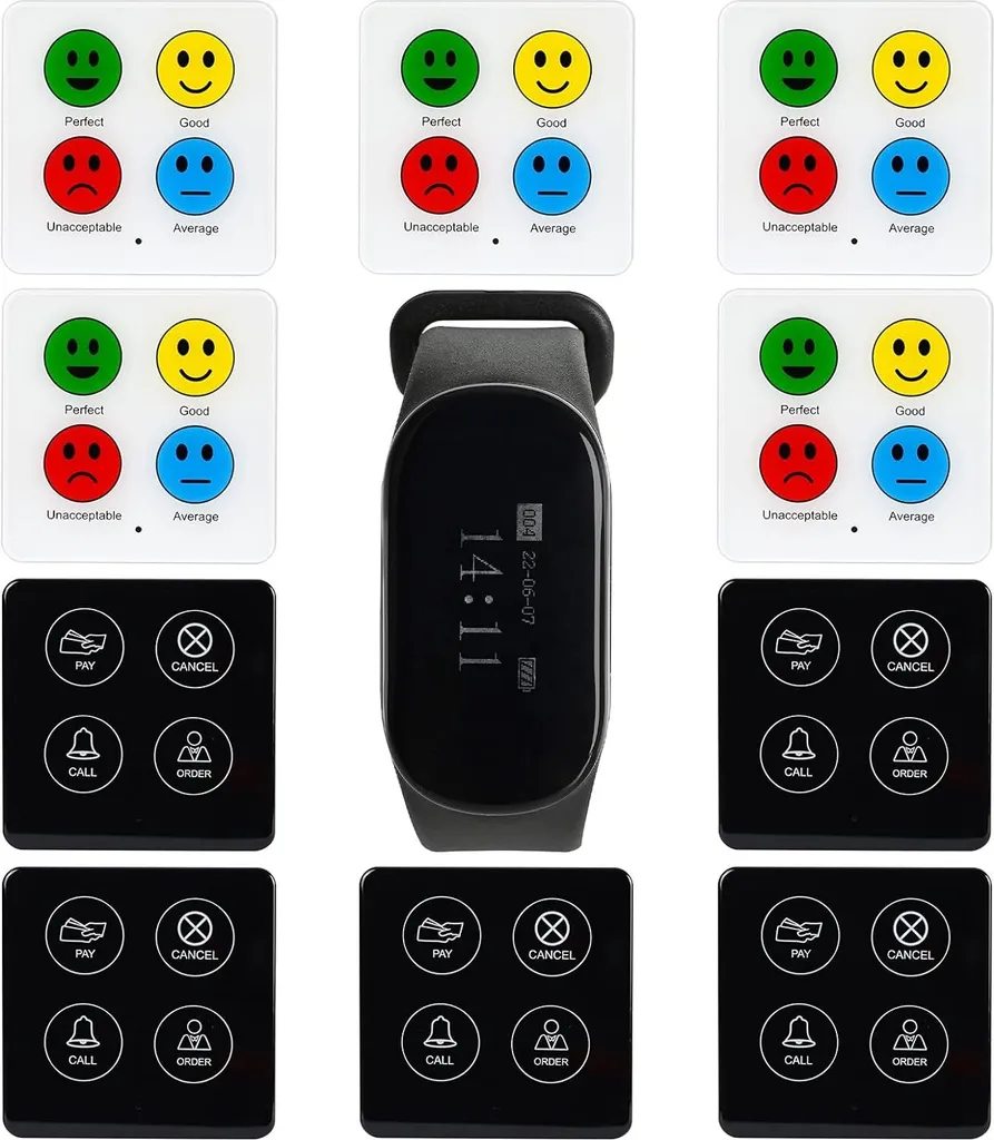 Système de téléavertisseur tactile étanche 7 langues pour bar et club