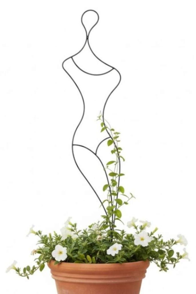 DanDiBo Rankhilfe Kletterhilfe Metall 140 cm Bodenstecker Gracia Gartenstecker Rankgitter Kletterpflanzen Blumenhalter Ranksäule Garten Blumen