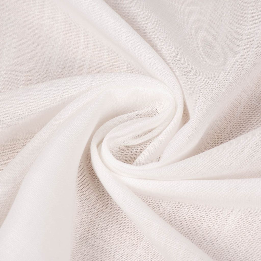 Gardinenstoff Leinenstruktur Soft halbtransparent wollweiß 145cm Breite