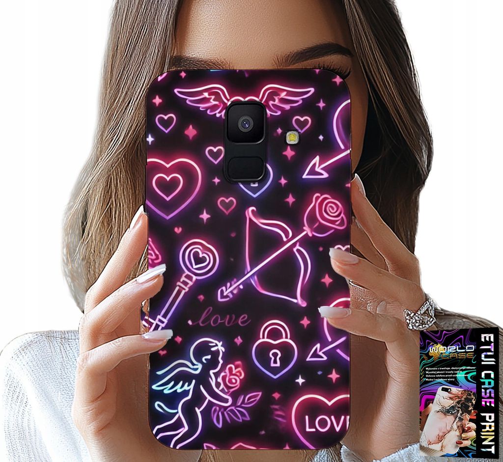 Etui Für Samsung A6 2018 - Valentinstag Etui, Beute, Amor, Herzen