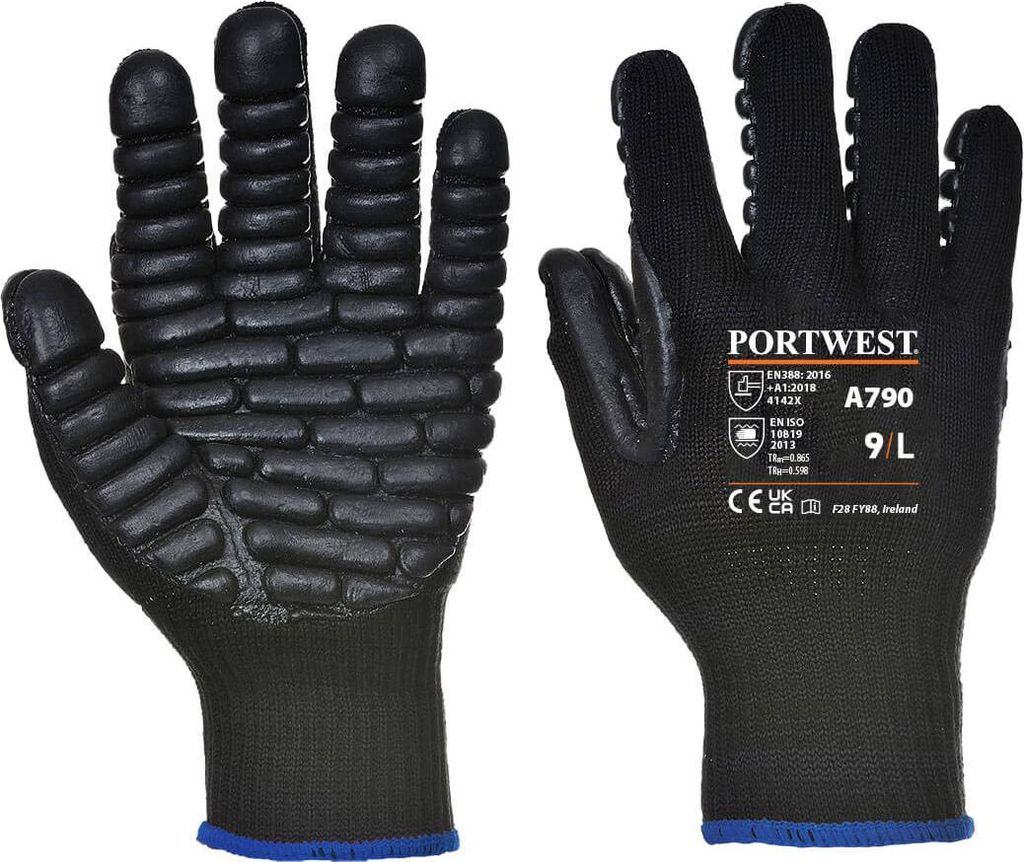 Portwest A790 Anti-Vibrations-Handschuh Black Gr. L