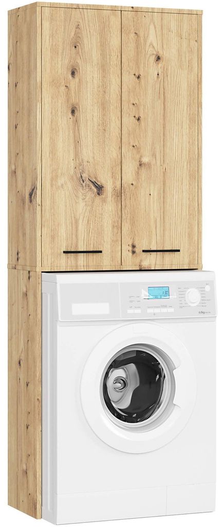 Waschmaschinenumbauschrank FIN Artisan Eiche 64 cm 2 Türen B64xH180xT30 cm
