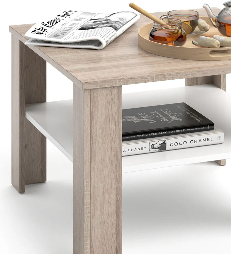 Table basse d'appoint Vicco Homer 60x60 Sonoma idéale pour studio et T1 - 6
