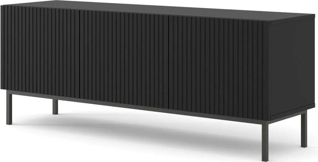 Meuble TV Salon Noir 150cm Ravenna B pour Grand Écran et Home Cinéma