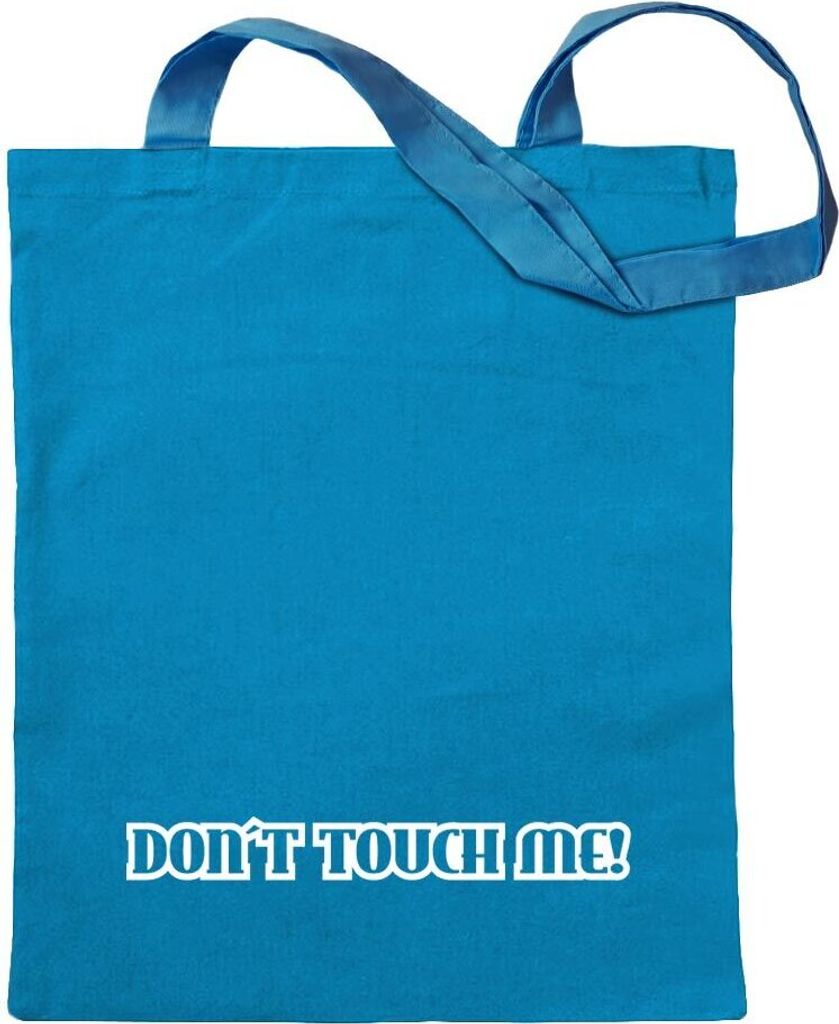Kiwistar - Baumwolltasche - hellblau - Dont Touch me! Design 2 - Tragetasche Stoffbeutel Umhängetasche Langer Henkel