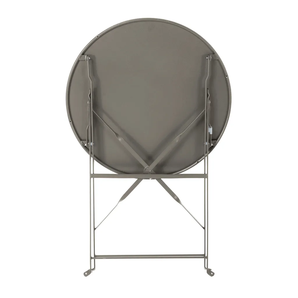 Mobilier de Balcon pour Petit Espace Ensemble Table et Chaises Taupe
