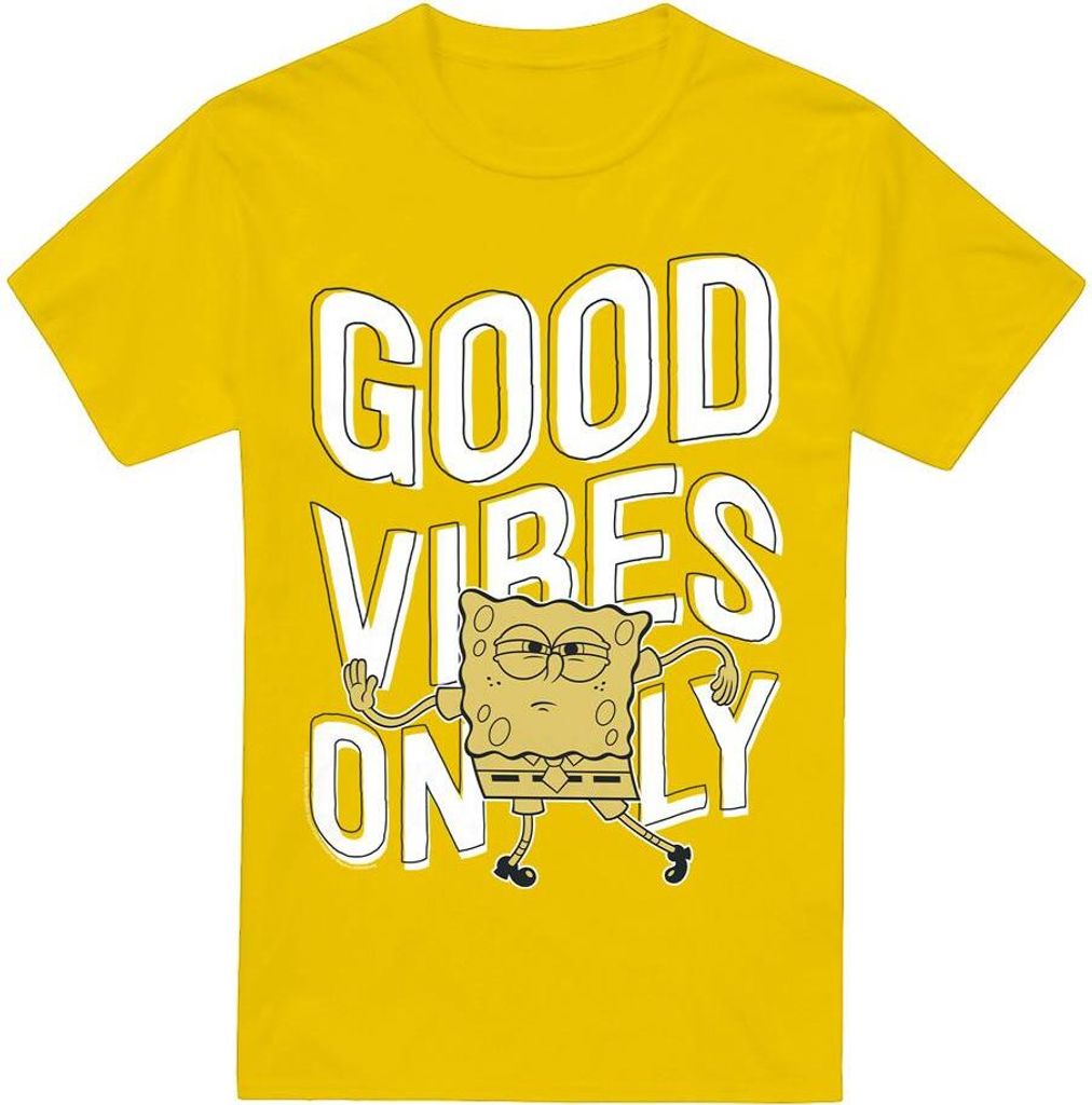 SpongeBob SquarePants - "Good Vibes Only" T-Shirt für Herren TV6427 (XXL) (Gelb)