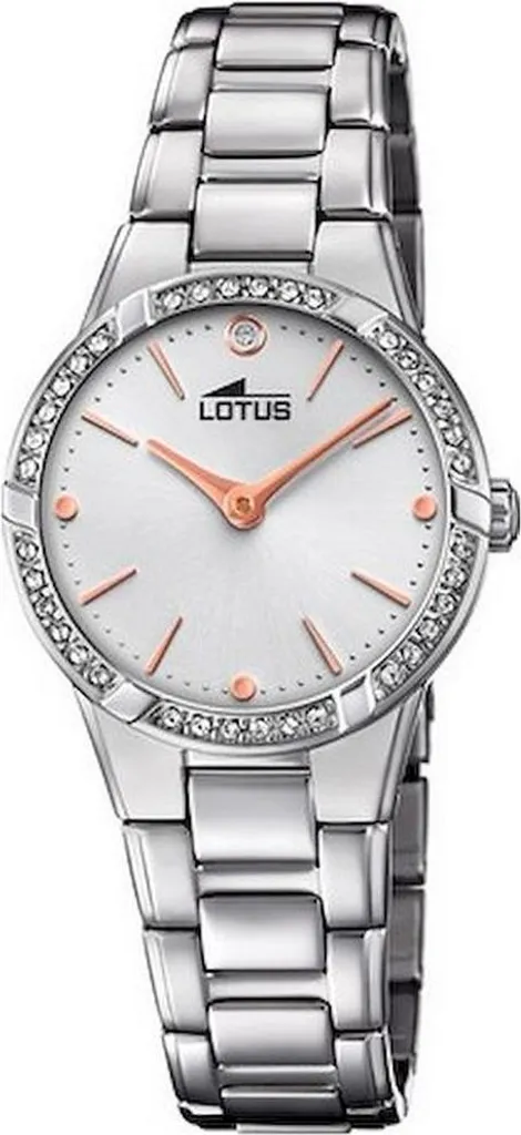 Montre-bracelet Lotus pour Femme en Acier Argenté Design Contemporain