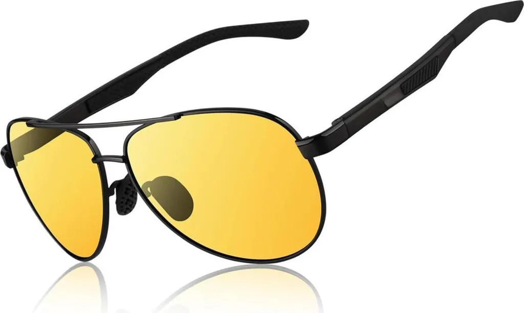 CGID Occhiali Sportivi Aviatore Uomo Polarizzati Al-Mg UV400 Nero