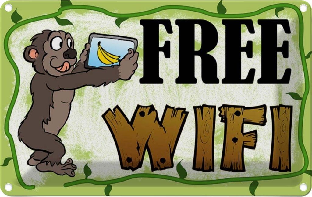 vianmo Blechschild 12x18 cm Free WiFi Internet Warnschild Hinweisschild Sicherheit Vorsicht