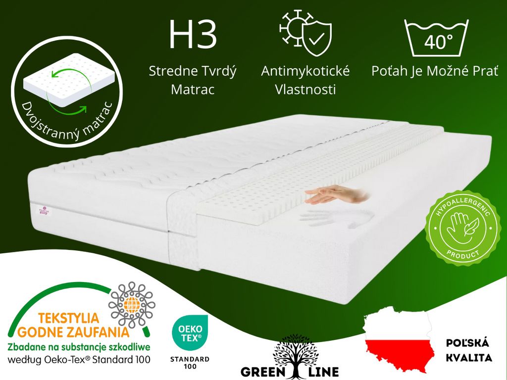 Latexový matrac s pamäťou 90x200 cm, výška 11 cm, stupeň Obrázok produktu 