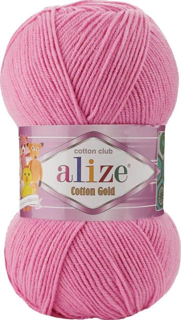 Alize Baumwolle Gold 264 Dunkelrosa 100g Baumwolle/Acryl, weich für Amigurumi