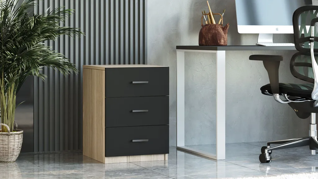 Meuble à tiroir Skye Decor chêne mélaminé robuste 44,5 cm de largeur