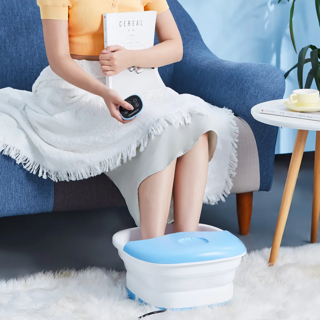 Steinborg Bain de pieds pliable avec télécommande et massage Shiatsu