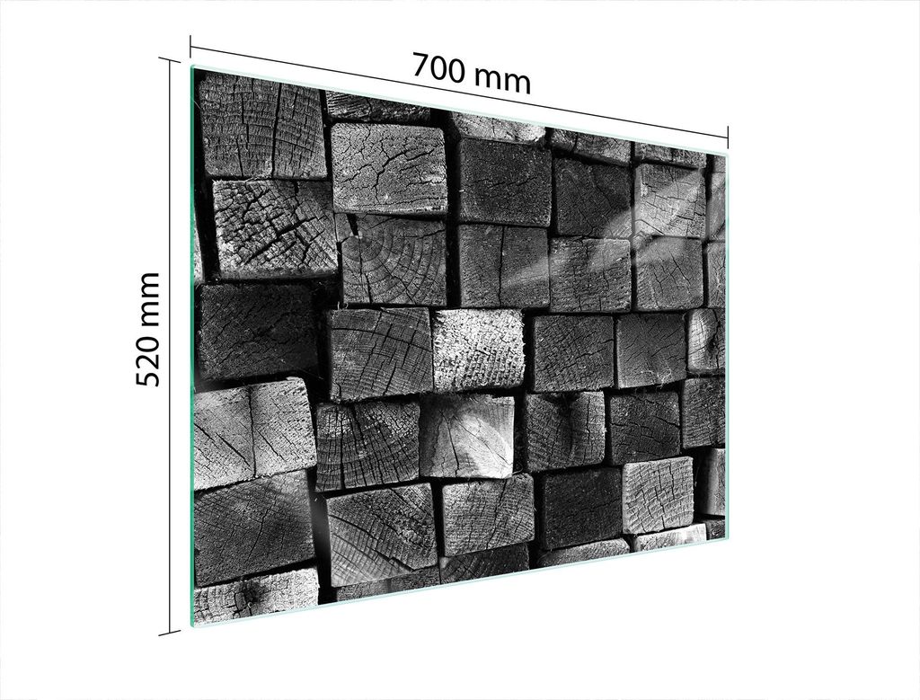 Glasschutzplatte Für Herd 70X52 Holz