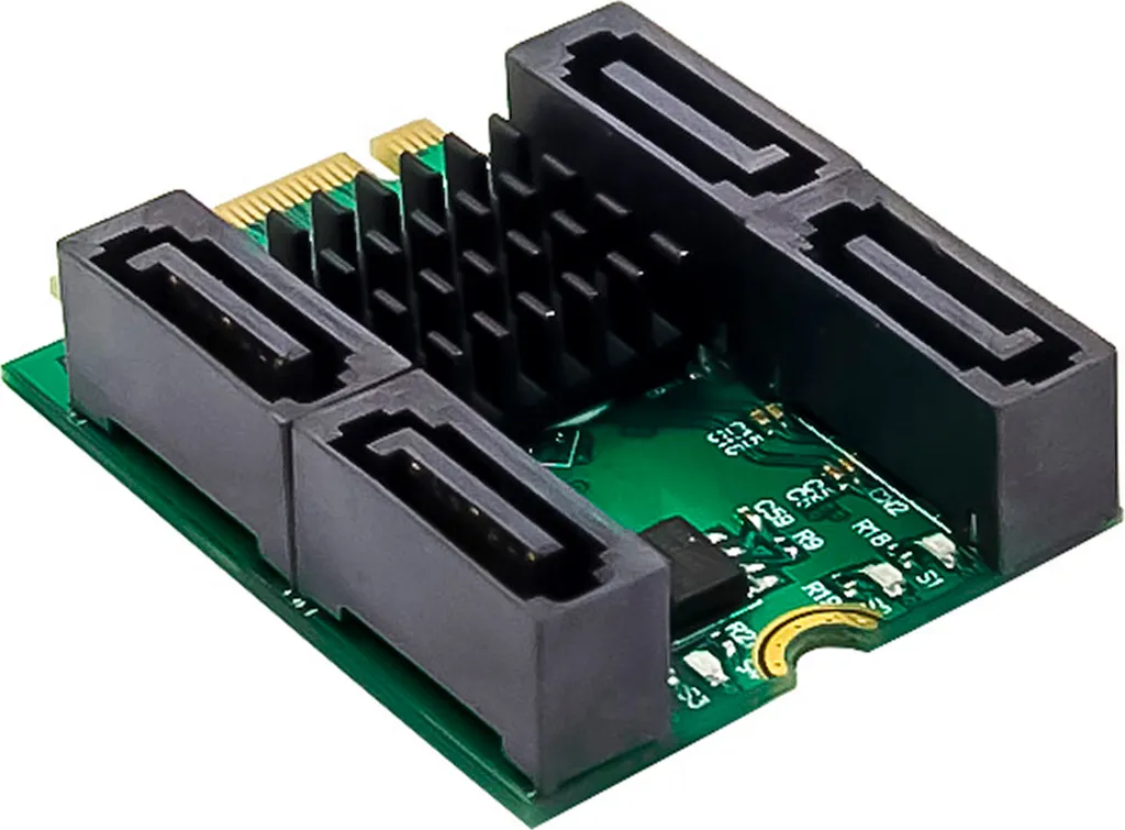 InLine Carte d'interface M.2 vers 4x SATA - Contrôleur RAID HyperDuo