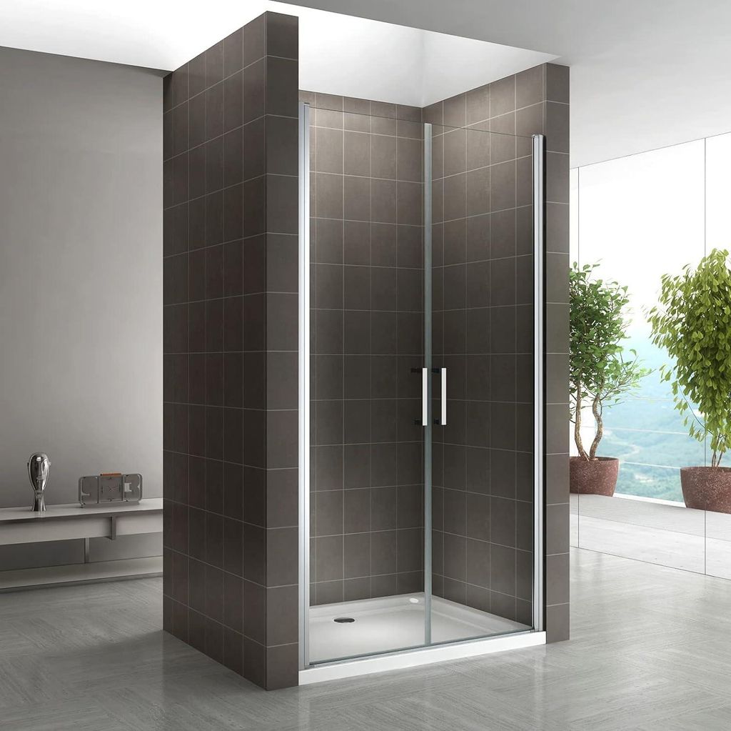 i-flair Duschtür 68-71 cm - Höhe: 185 cm, aus durchsichtigem 6 mm Sicherheitsglas, Edelstahlgriffe