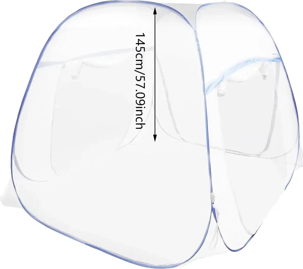 Moustiquaire anti-insectes bleue en polyester avec deux portes d'accès