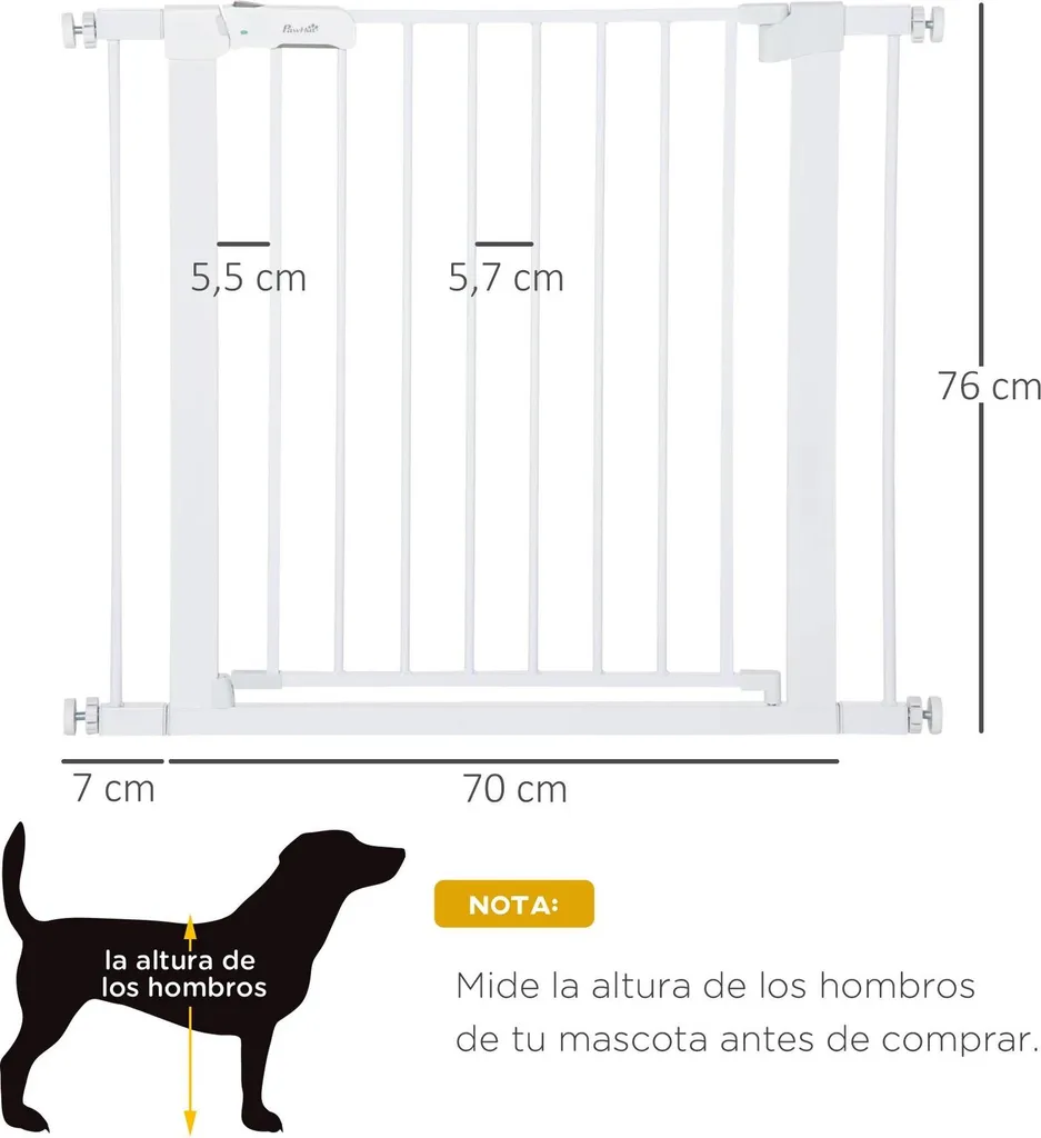 Barrière d'escalier pour animaux - Protection modulable 75-96 cm - 3