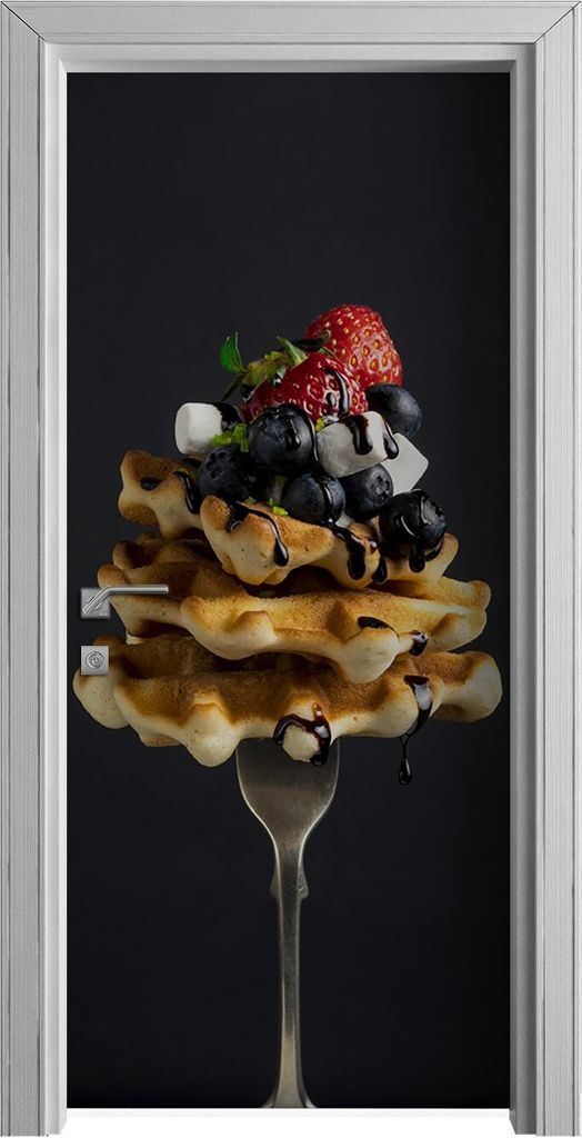 Tür Selbstklebende 90x210 cm Türfolie Türtapete Klebefolie - Blaubeer Waffeln